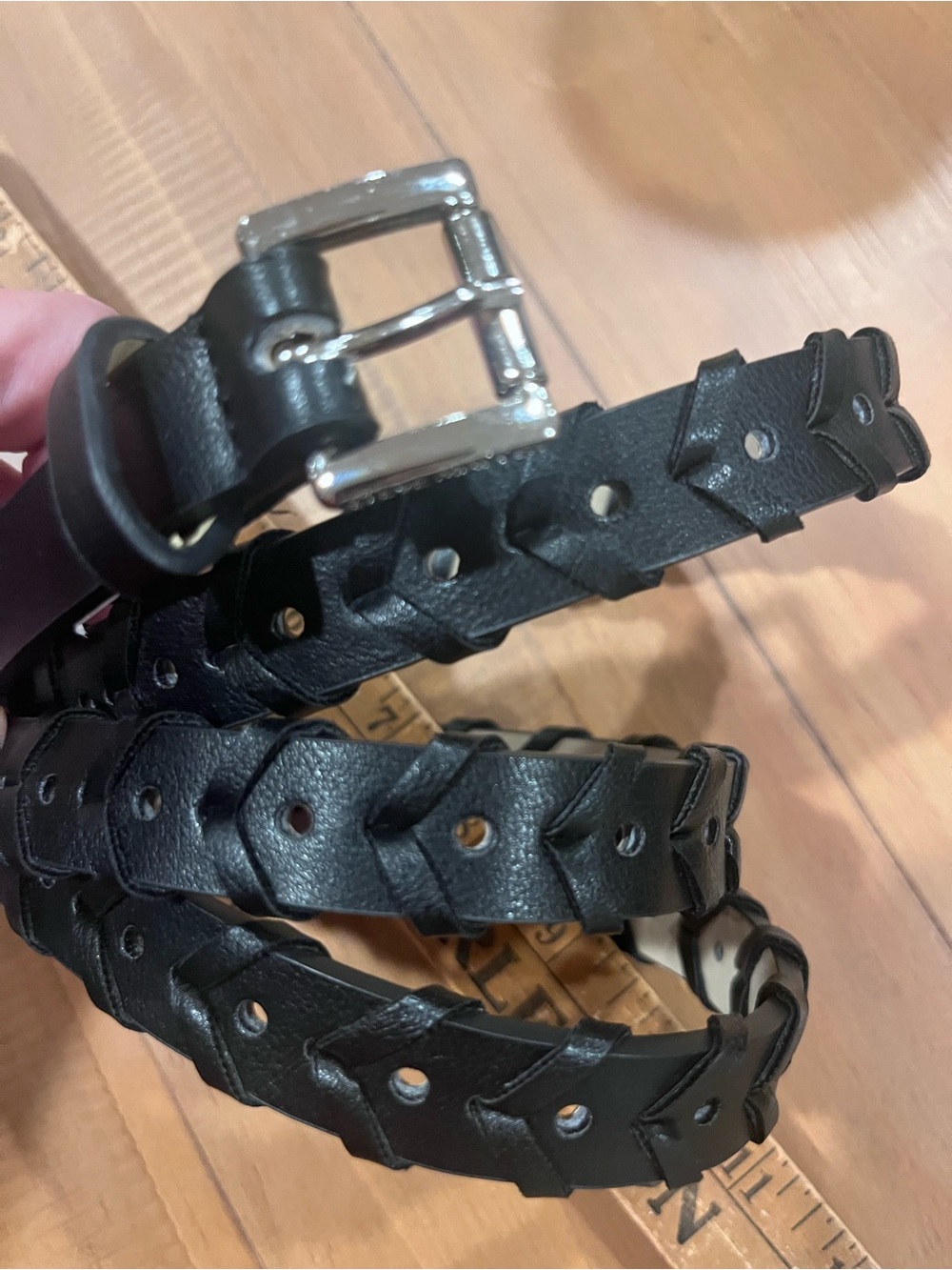 Black Steve Madden Skinny Belt